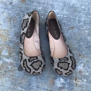 Leather new Antonio Melani ballerina shoes size 6.5. Glitter rhinestone snake